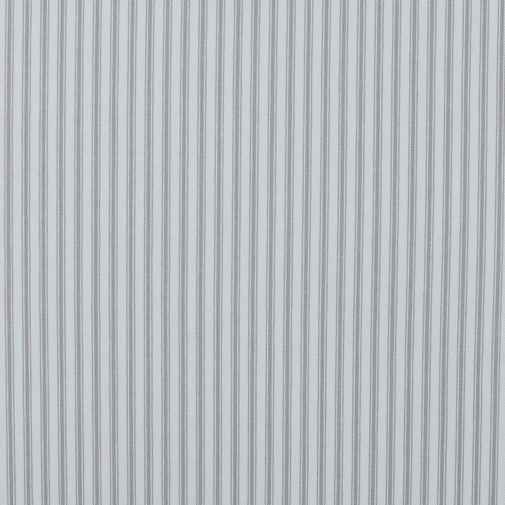 Nickle and White Ticking Striped Cotton Twill