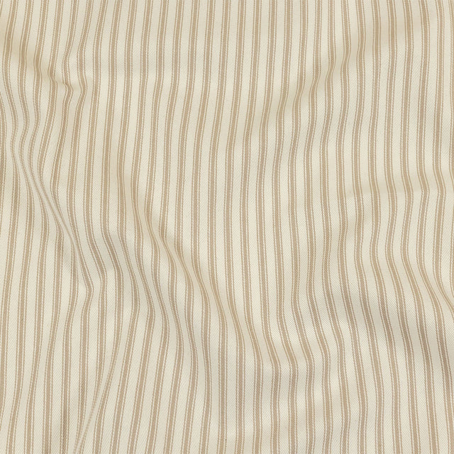 Linen and White Ticking Striped Cotton Twill