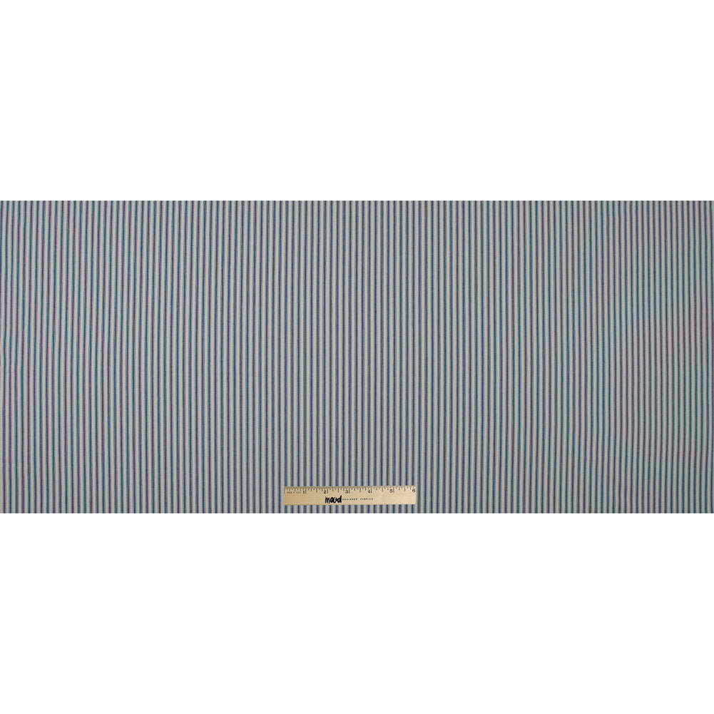 Ruth Vintage Ink and Beige Ticking Striped Cotton Twill Full