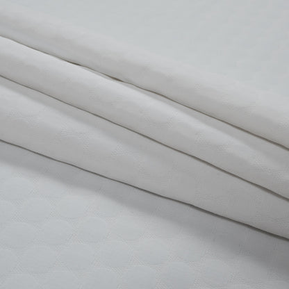 White Circular Quilted Upholstery Woven - Folded
