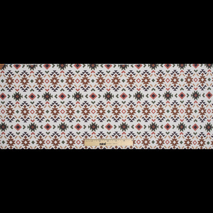 Brown and Green Geometric Printed Brushed Canvas Full