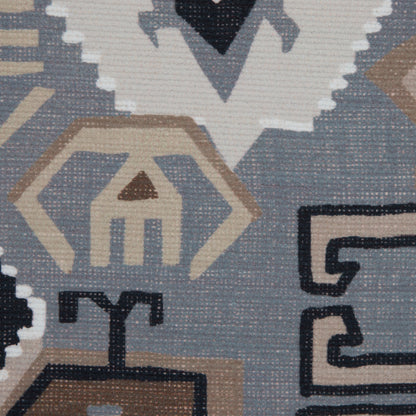 Beige and Gray Aztec Printed Brushed Canvas Detail