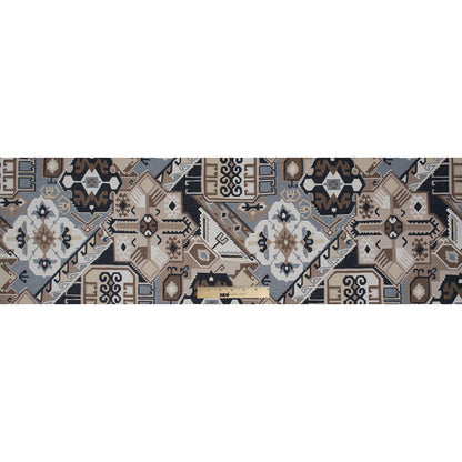 Beige and Gray Aztec Printed Brushed Canvas Full