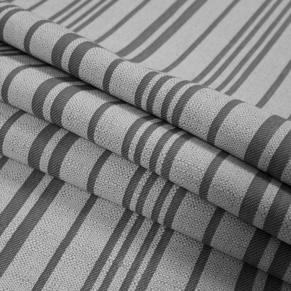 Gray Barcode Striped Polyester Woven Folded