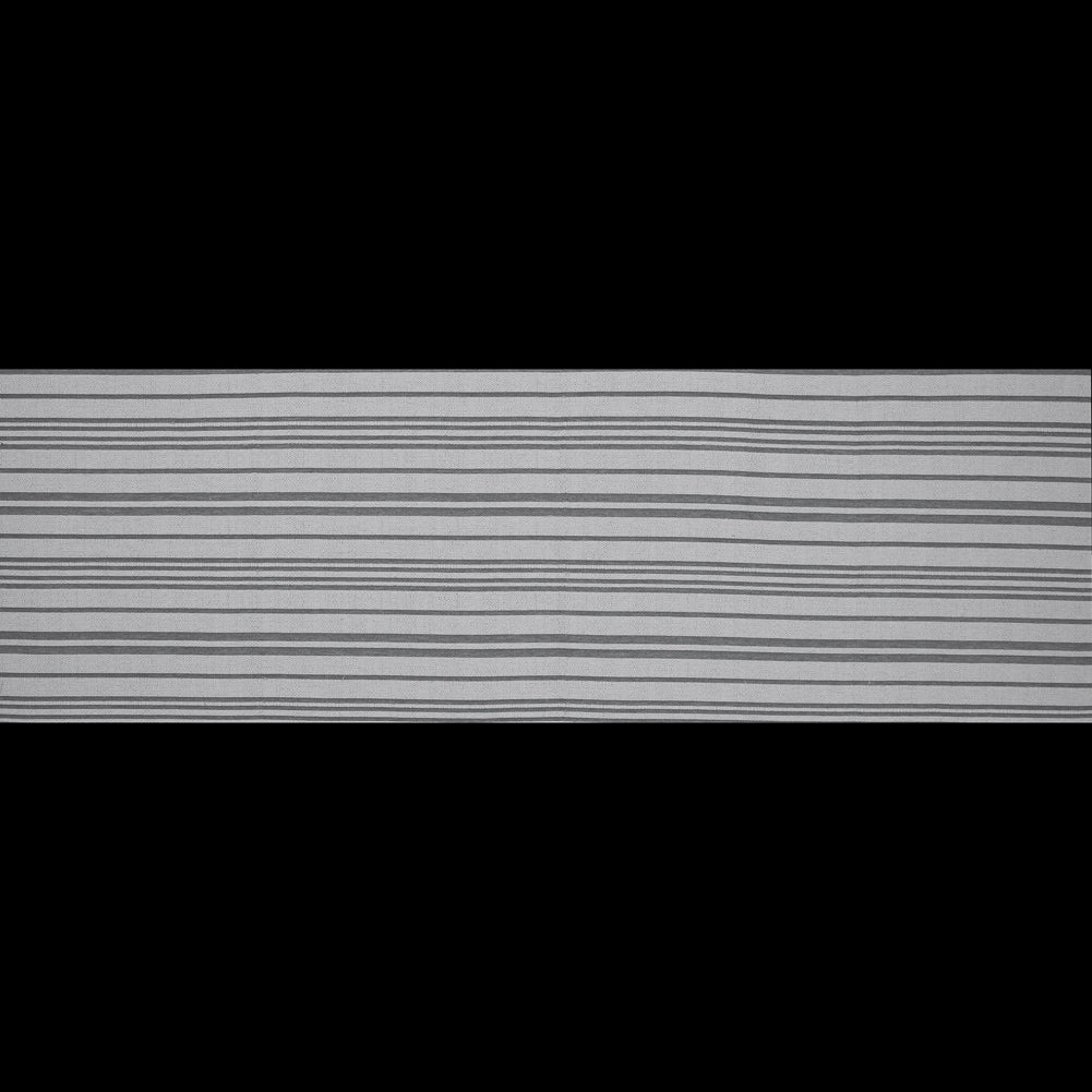 Gray Barcode Striped Polyester Woven Full