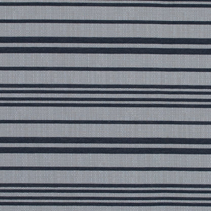 Navy Blazer and Beige Barcode Striped Polyester Woven