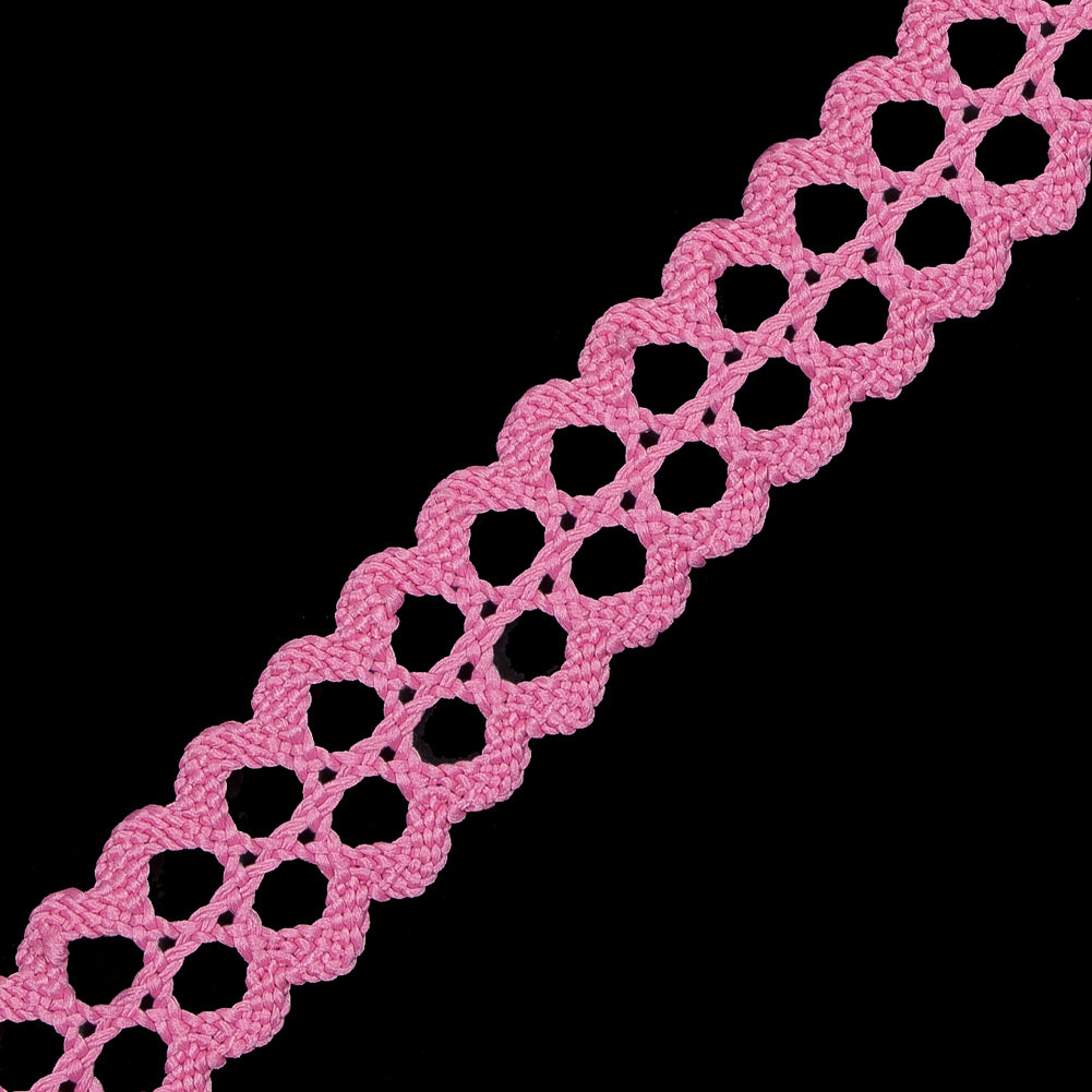 Pink European Crochet Trim - 0.75" Detail