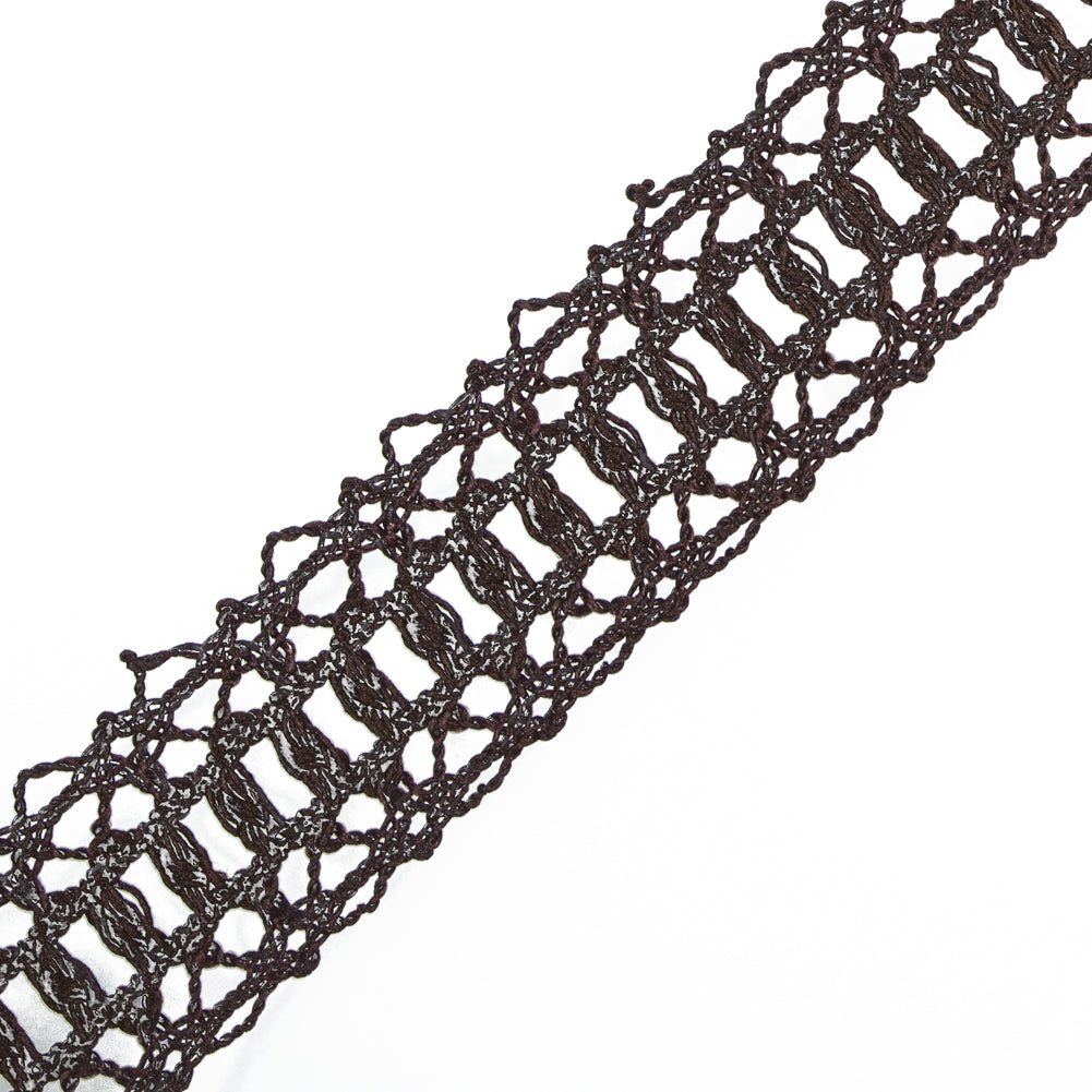 Brown European Crochet Trim - 1.25 - Detail