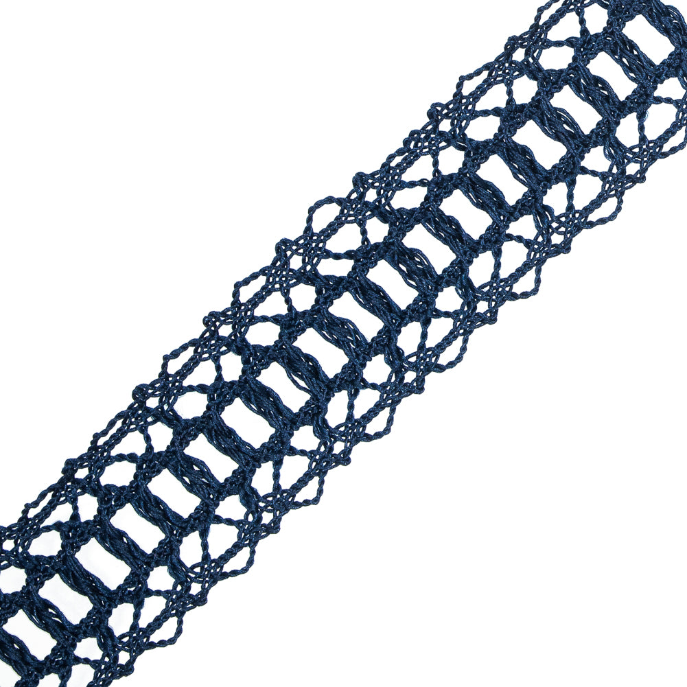 Navy European Crochet Trim - 1.25" Detail