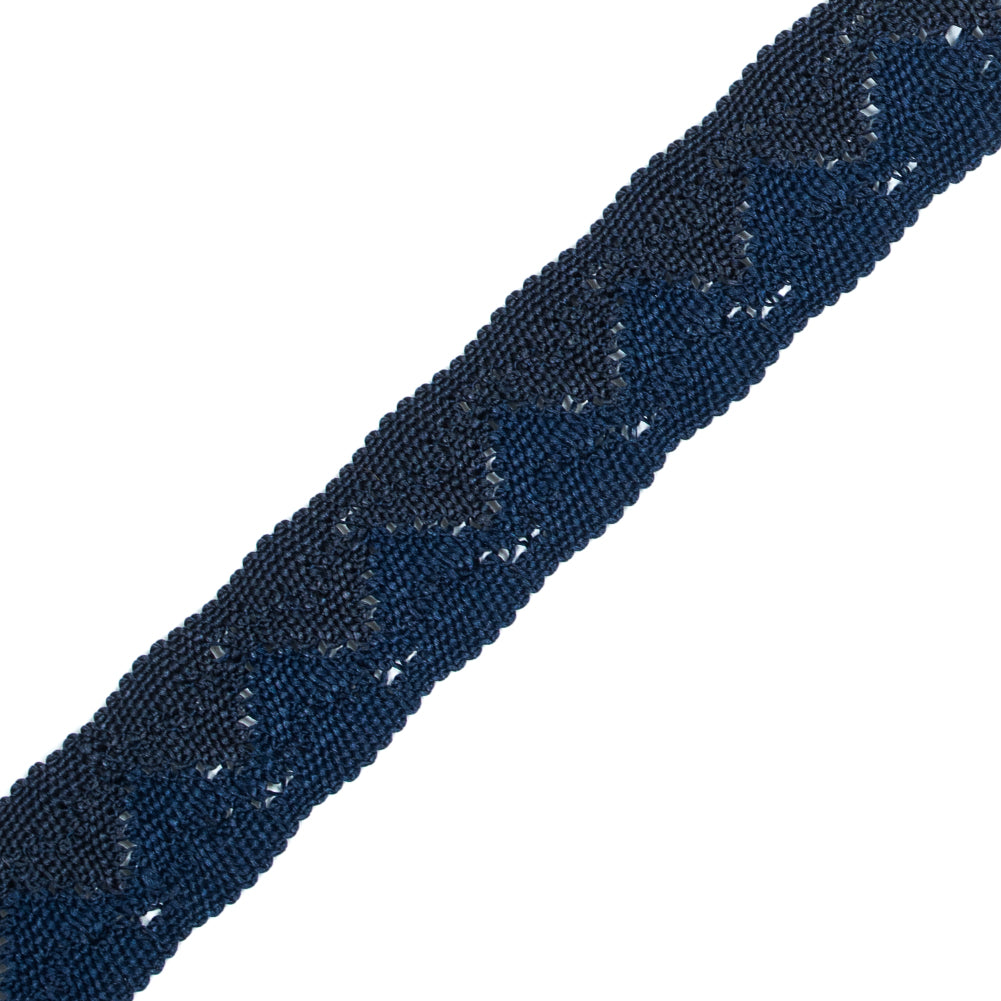 Navy Two-Tone European Crochet Trim - 1" Detail