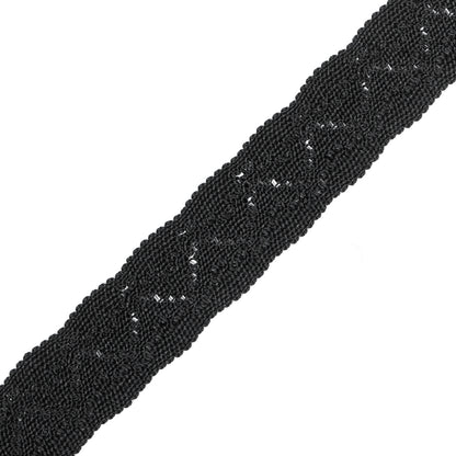Black Two-Tone European Crochet Trim - 1 - Detail