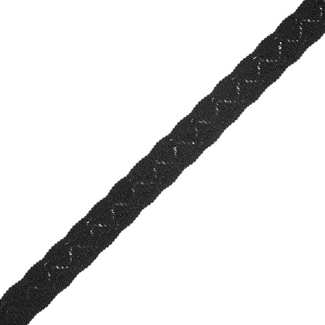 Black Two-Tone European Crochet Trim - 1