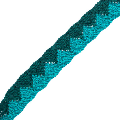 Green Two-Tone European Crochet Trim - 1 - Detail