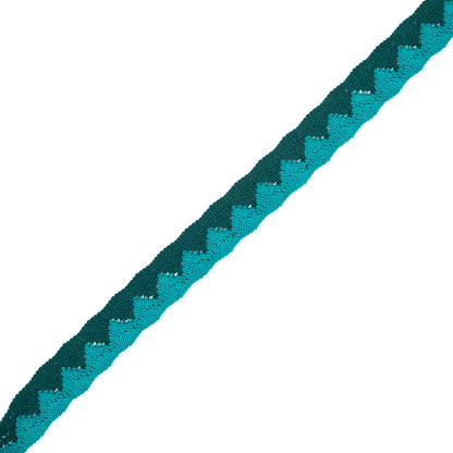 Green Two-Tone European Crochet Trim - 1