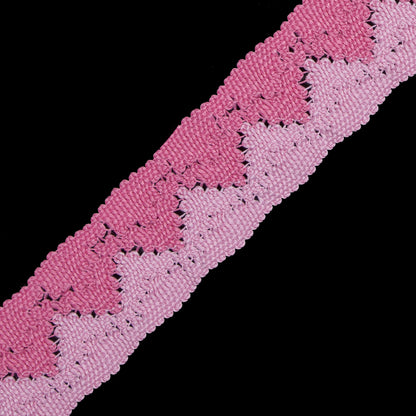 Pink Two-Tone European Crochet Trim - 1" Detail