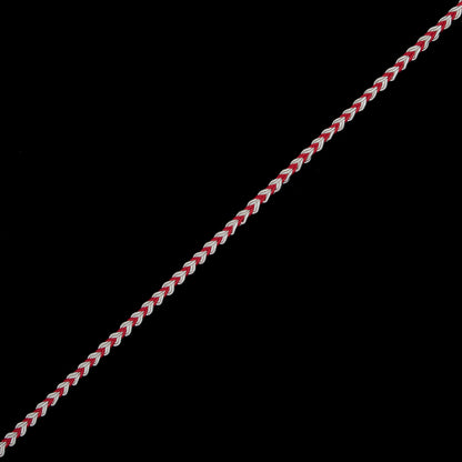 Red and White Two-Tone Braided Trim - 0.25