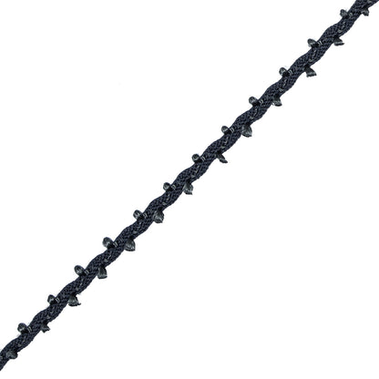 Charcoal European Crochet Trim - 0.25" Detail