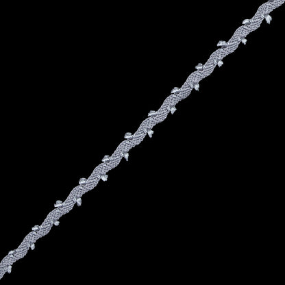 Silver Gray European Crochet Trim - 0.25 - Detail