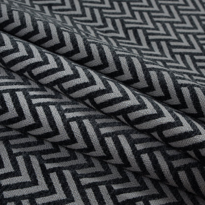 Gray Chevron Upholstery Chenille - Folded