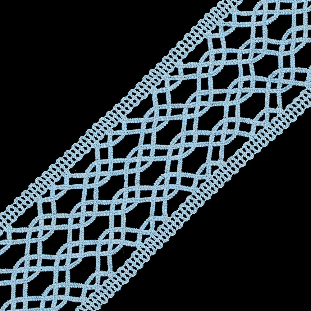 Light Blue European Crochet Trim - 2.25" Detail