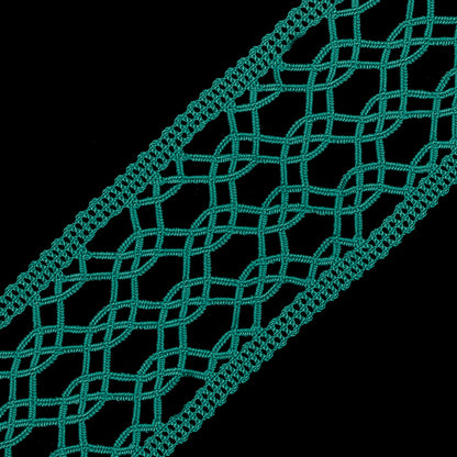 Kelly Green European Crochet Trim - 2.25 - Detail