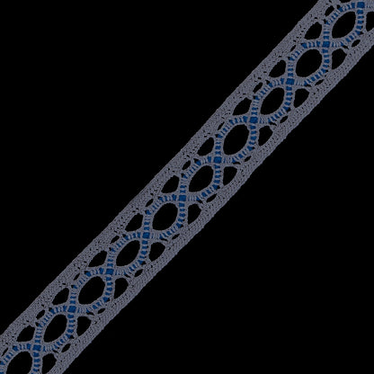 Gray and Blue European Crochet Trim - 0.5 - Detail