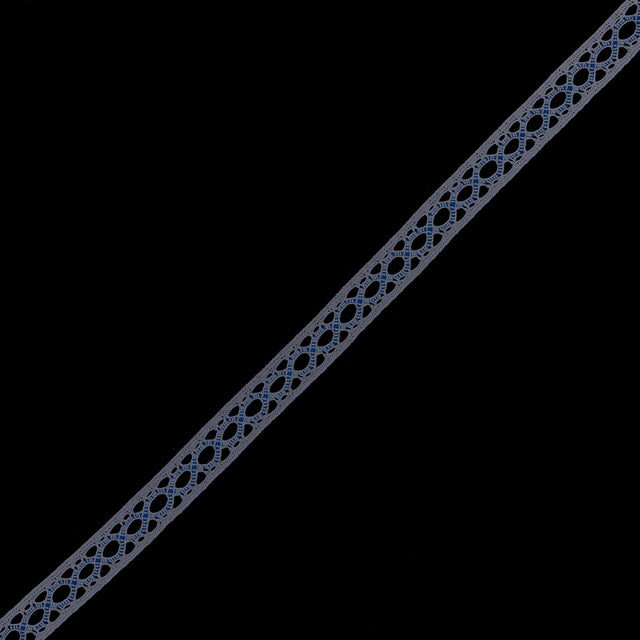 Gray and Blue European Crochet Trim - 0.5