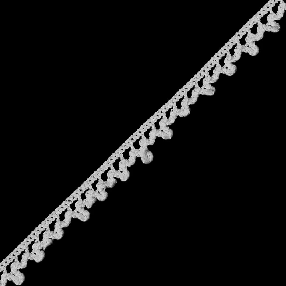 European White Dainty Crochet Trim - 5/16" Detail