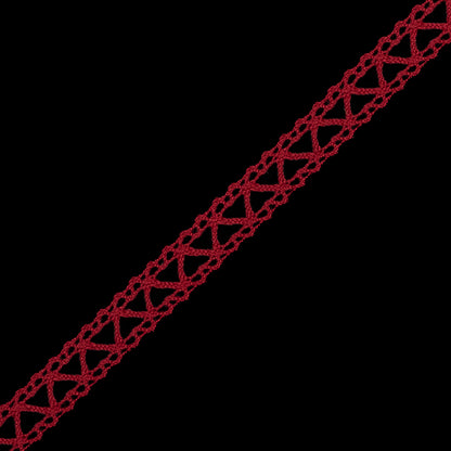 Red European Cotton Crochet Trim - 0.5 - Detail