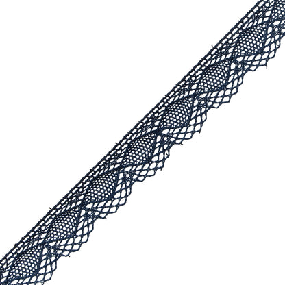 Navy European Cotton Crochet Lace Trim - 0.625 - Detail