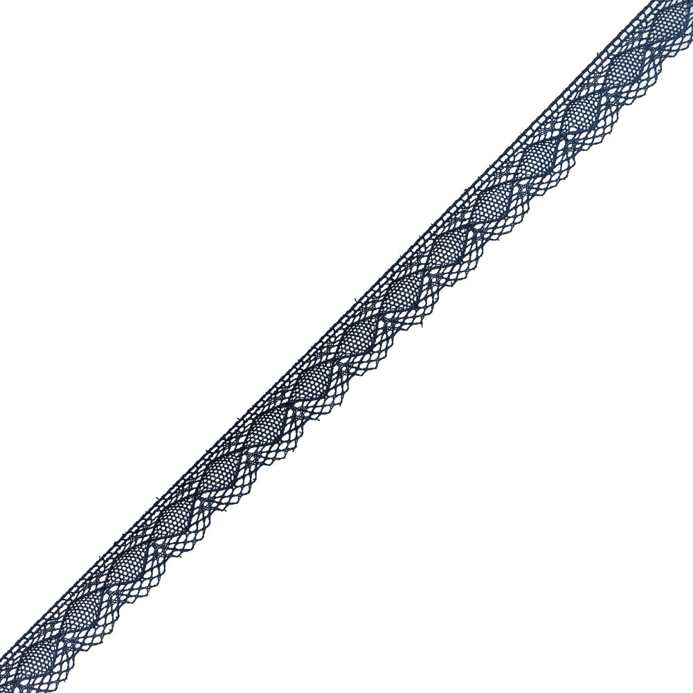 Navy European Cotton Crochet Lace Trim - 0.625