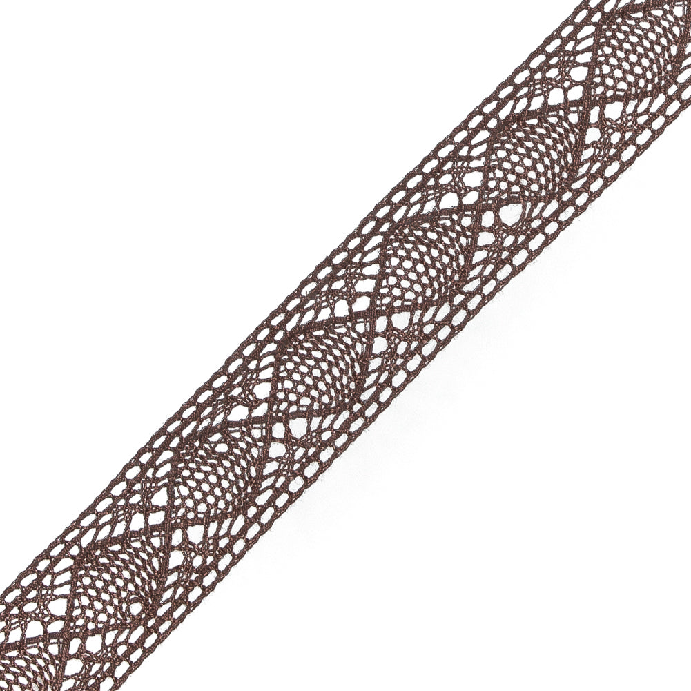 Brown European Cotton Crochet Lace Trim - 0.625 - Detail