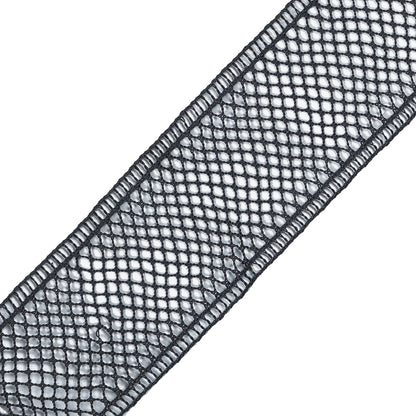 Charcoal European Cotton Crochet Trim - 1.5 - Detail