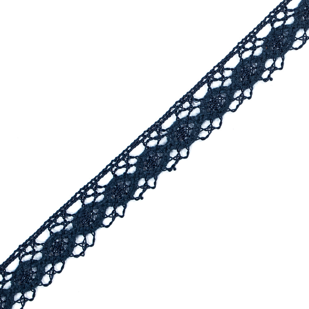 Navy European Crochet Trim - 0.75 - Detail