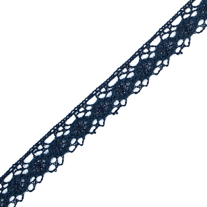 Navy European Crochet Trim - 0.75 - Detail