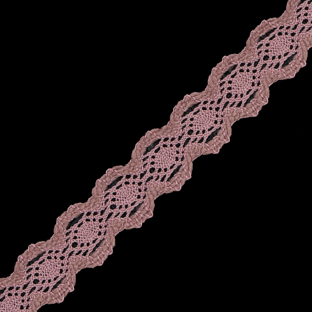 Dusty Rose European Crochet Trim - 0.875 - Detail