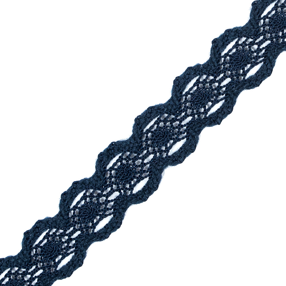 Navy European Crochet Trim - 0.875 - Detail