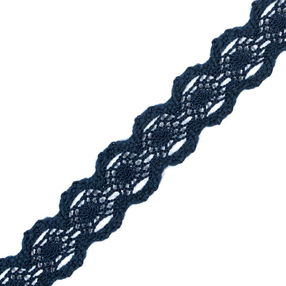 Navy European Crochet Trim - 0.875 - Detail