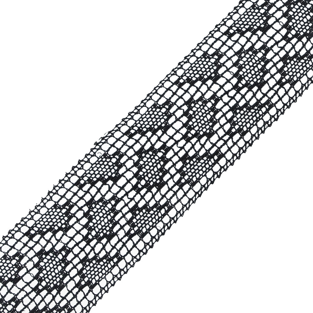 Black European Cotton Crochet Lace Trim - 1 - Detail