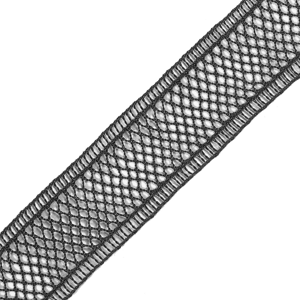 Black European Cotton Crochet Trim - 1 - Detail