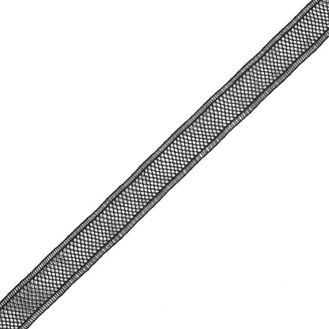 Black European Cotton Crochet Trim - 1