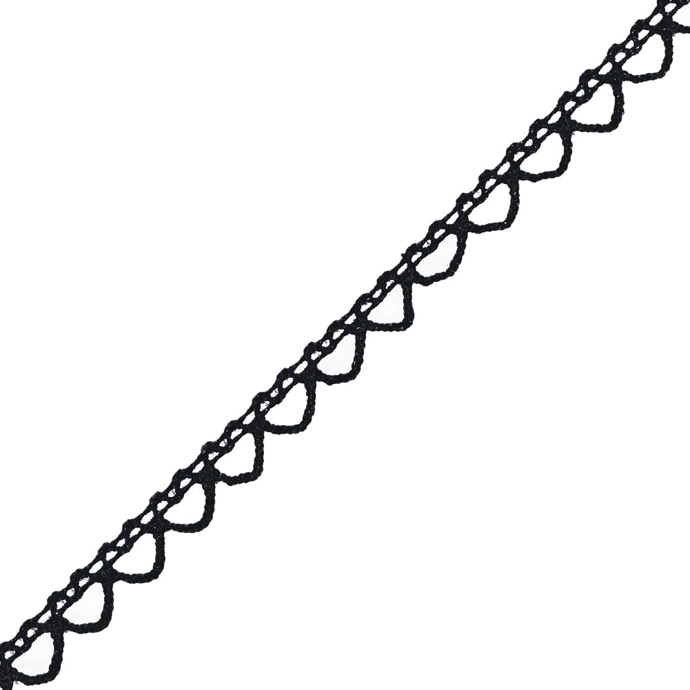 Black European Cotton Crochet Trim - 0.375" Detail
