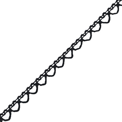 Black European Cotton Crochet Trim - 0.375" Detail