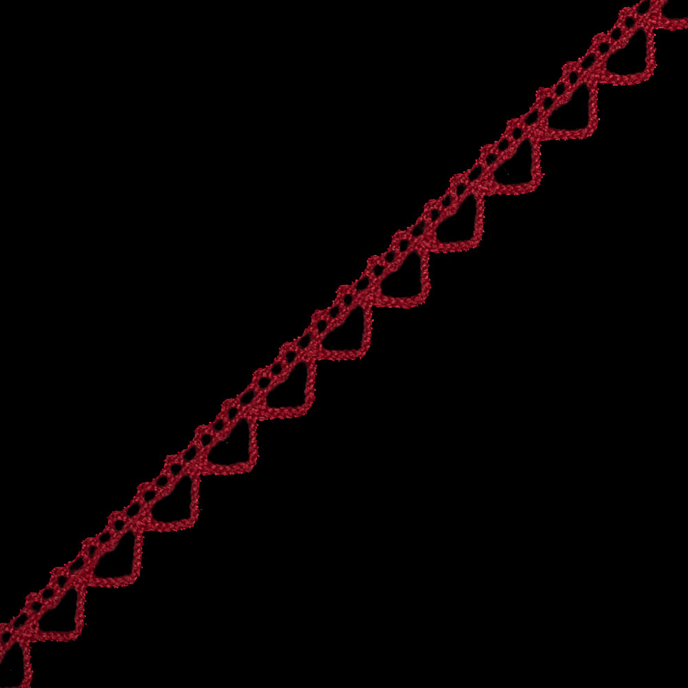 Red European Cotton Crochet Trim - 0.375 - Detail