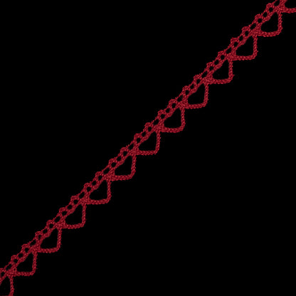 Red European Cotton Crochet Trim - 0.375 - Detail