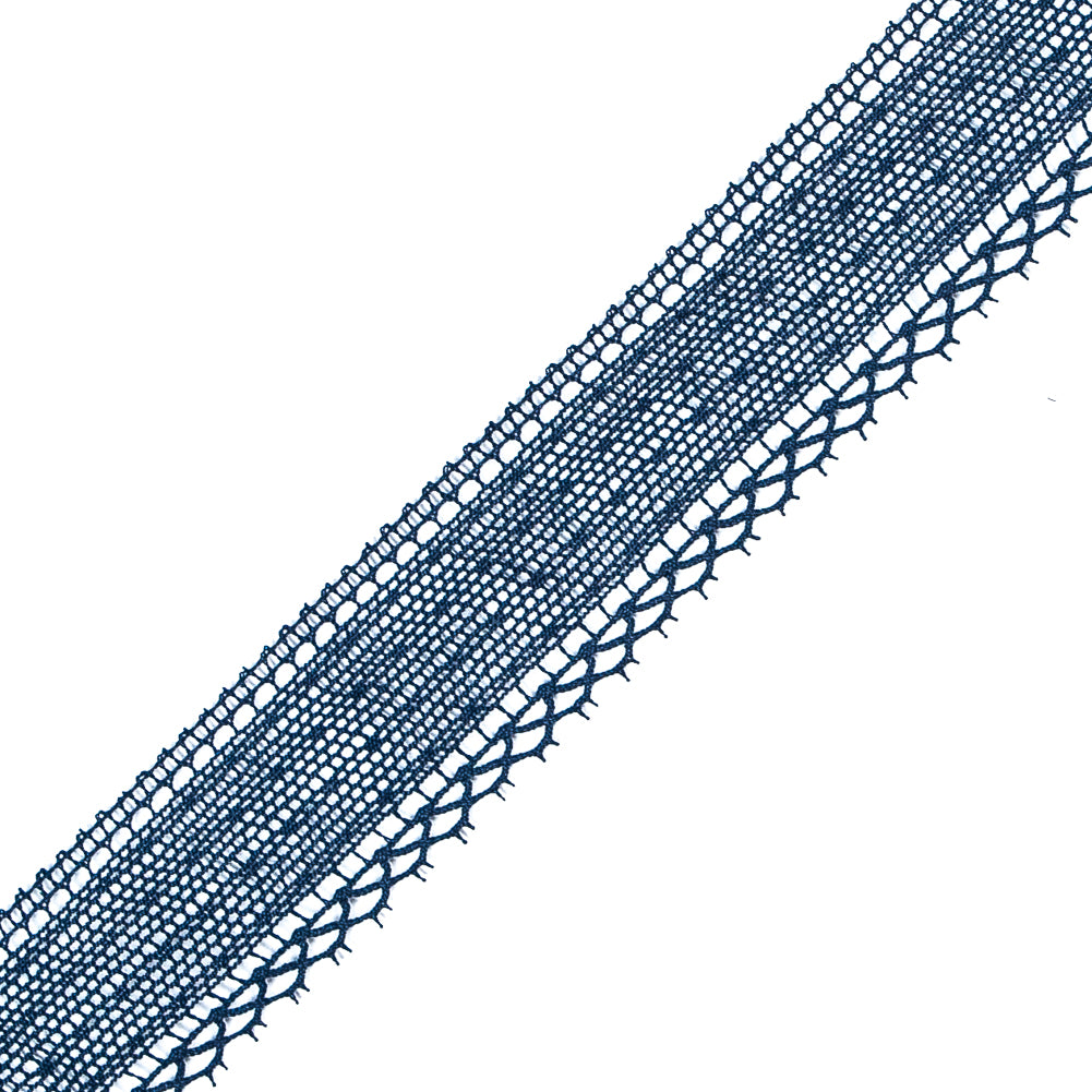 Navy European Crochet Lace Trim - 1 - Detail