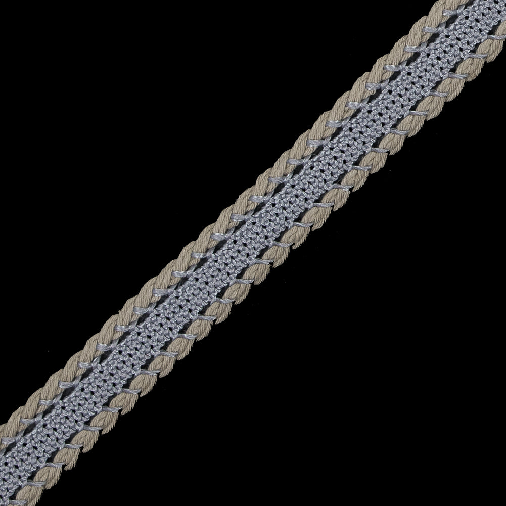 Gray and Beige European Crochet Trim - 0.5 - Detail