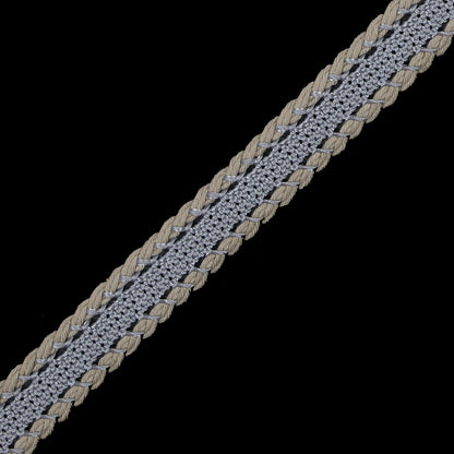 Gray and Beige European Crochet Trim - 0.5 - Detail