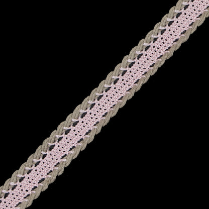 Pink and Beige European Crochet Trim - 0.5 - Detail