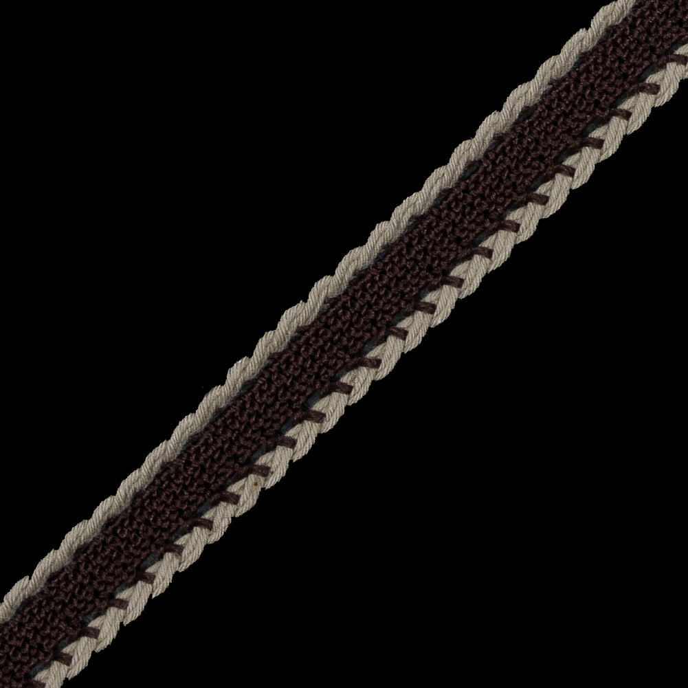 Brown and Beige European Crochet Trim - 0.5 - Detail